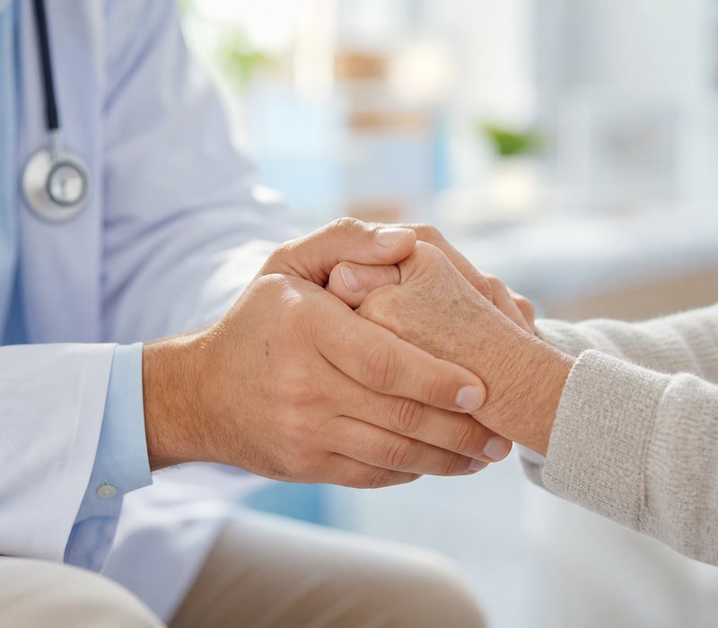 Doctor shaking hands with a patient